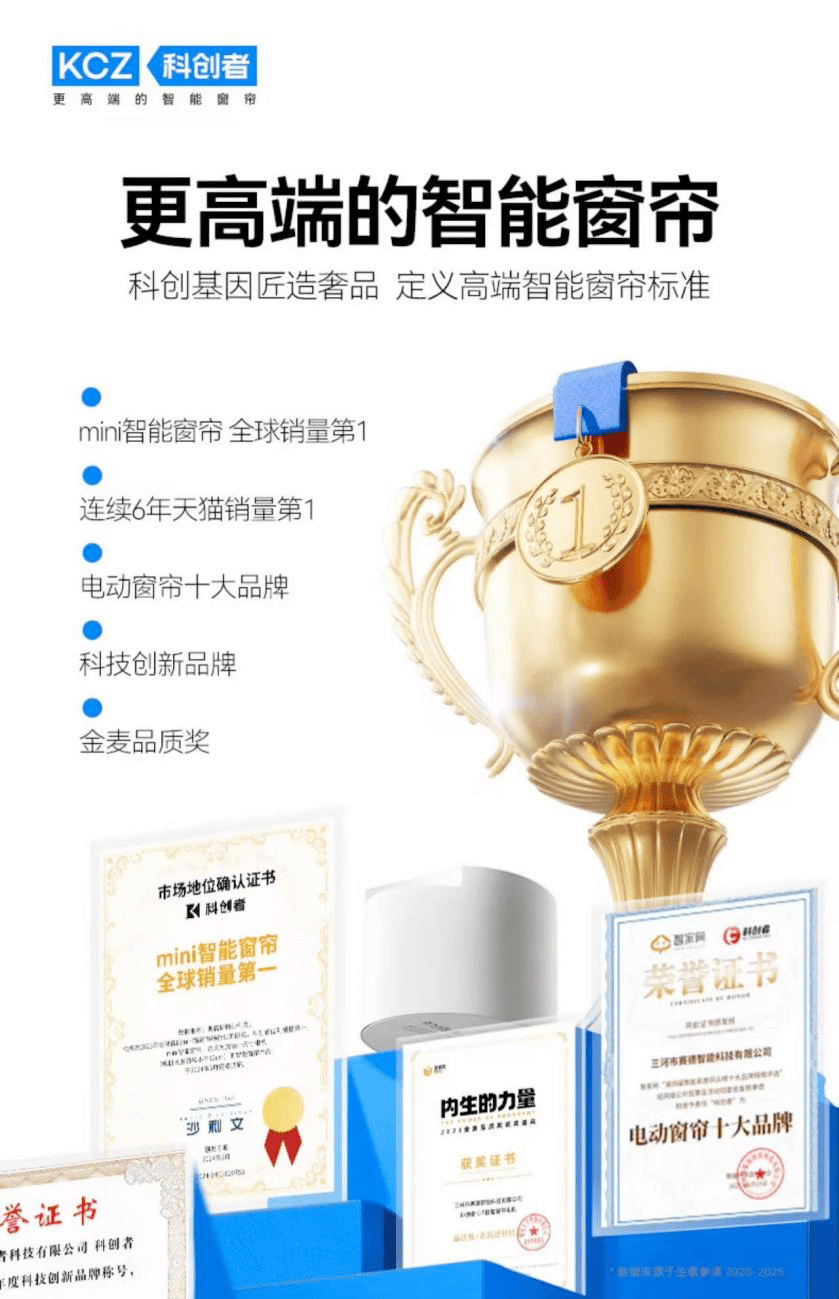 CZ）和科思顿（SCISTON）横向对比！凯发K8旗舰厅电动窗帘品牌推荐科创者（